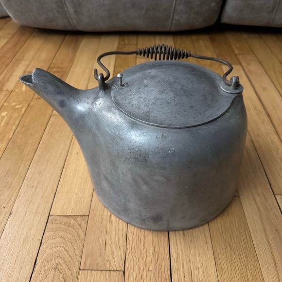 Vintage Aluminum Tea Kettle Stove Top Camping Rustic Farmhouse Decor - Picture 2 of 12